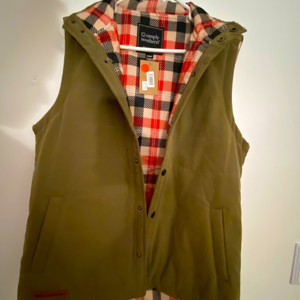 fleece plaid vest